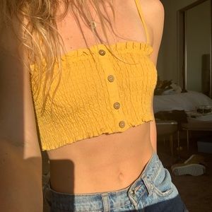 URBAN OUTFITTERS 💛 MUSTARD BANDEAU TANK TOP 💫
